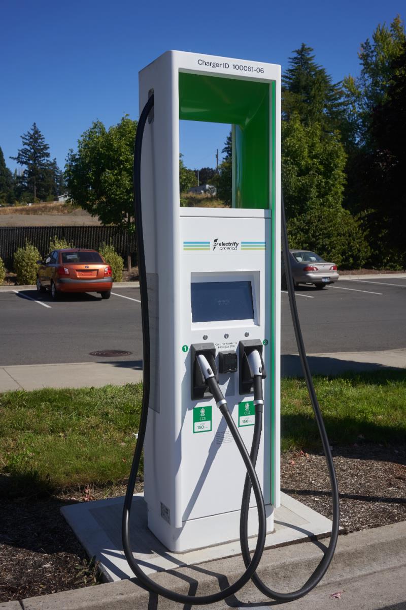 stand alone public car charging station